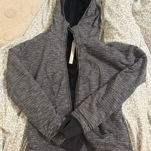 Lululemon Athletica Black and Gray Textured Zip Up Jacket